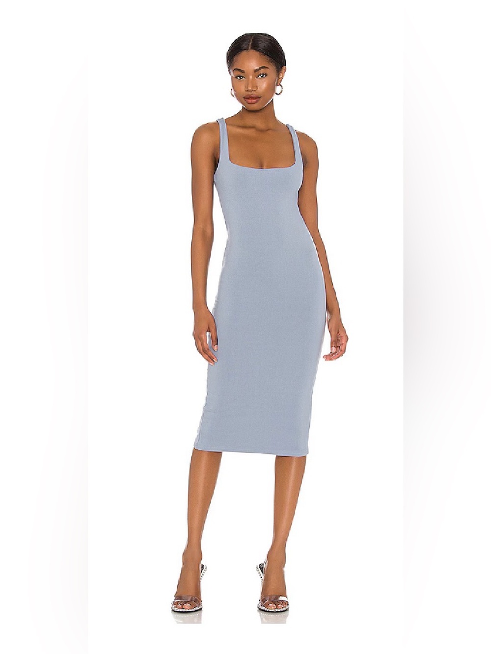 Superdown Gail Tan Dress in Dusty Blue